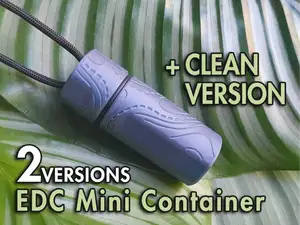 EDC topo mini Container - 2 Versions, paracordhole
