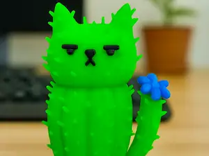 CAT-TUS GATTO CACTUS CON FIORE 3D