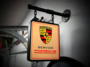 PORSCHE SERVICE ~ 2-Sided Hanging Pub Style Light