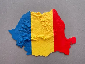 Romania topography flag model
