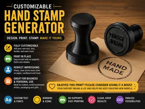 Customizable Text Stamp: Clay, Soap, Leather, Ink