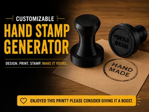 Customizable Text Stamp: Clay, Soap, Leather, Ink