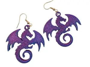 Dragon Earrings – Fantasy 3D Printed Jewellery