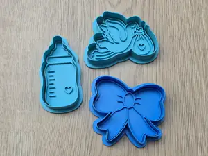 Baby Bottle Stork Ribbon Stamp Cookie Cutter
