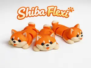 Flexi Shiba Inu Keychain