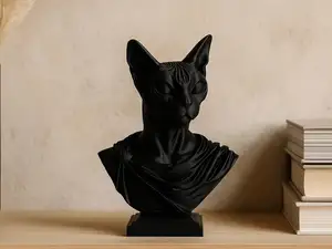Greek Cat Bust – Sphinx Statue for Modern Decor