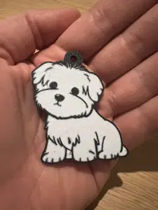 Cute Maltese dog keychain - Portachiavi Maltese