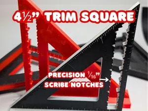 4 1/2 Inch Trim/Rafter Square - w/ Scribe Markers