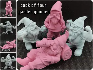 Pack of Four Garden Gnomes