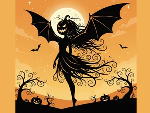 Fata di Halloween con Ali da Pipistrello
