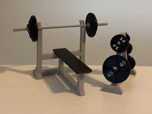 Mini Bench Press & Weight Rack