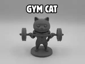 Gym Cat – Muscular Kitty Figurine