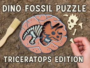 Triceratops Dinosaur Fossil Puzzle