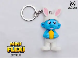Easter Smurf Mini Flexi Keychain