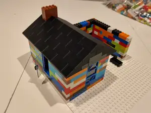Brick construction set roof tiles
