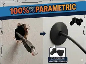 cable grommet wall pass-through cover parametric