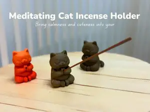 Incense Holder - Meditating Cat