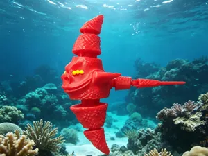 拆件，拼装可动宇宙红鱼