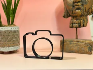 Minimalistische Fotokamera Line Art Origami