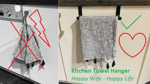 Overengineered kitchen towel holder / hanger / hook / handle for cabinets and doors