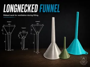Funnel with long neck – Ribbed Airflow Design