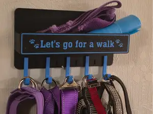 Dog Leash & Collar Holder, Wall Rack