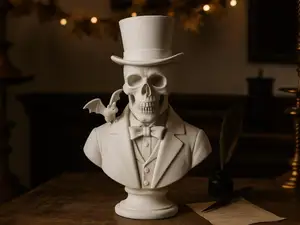 Gentleman Skull Bust — Elegant Skeleton Decor