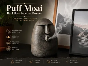 Puff Moai Backflow Incense Burner