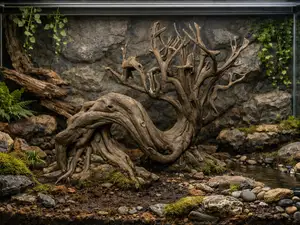 Windiger alter Wurzelbaum