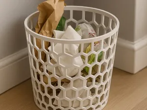3D-gedruckter Design-Mülleimer – 19 cm Höhe