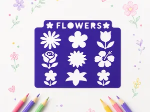 Flowers Tracing Stencil|Reusable Drawing Template