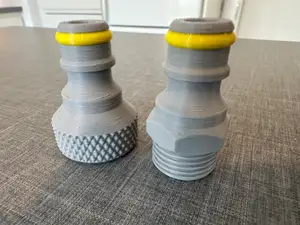 Garden hose coupling print in place