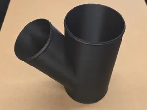 100mm/4" to 75mm/3" duct splitter - no supports