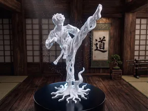 Karate Fighter Figure - High Kick (Voronoi)