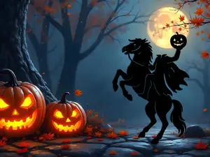 Cavaliere Senza Testa con Zucca – Halloween