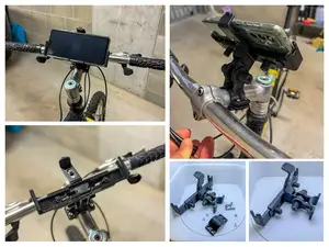 Adjustable bicycle phone holder
