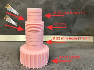 Hose Connector for Submersible Pump (G1, 25/32mm)