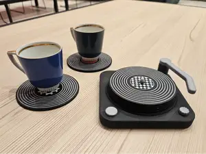 Vinyl Coaster Set - Vintage style drink coasters