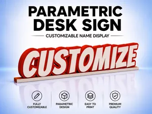 Parametric Desk Sign – Customizable Name Display