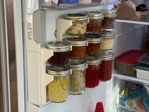 LG Fridge Ice maker door canning jar storage 