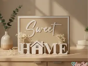 Self-Standing "Sweet Home" 3D Postcard & Mini Vase