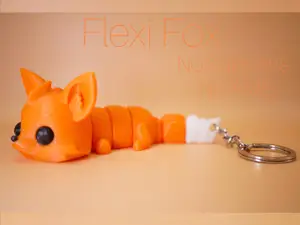 Cute Flexi Fox - Keychain (No AMS)(No Supports)