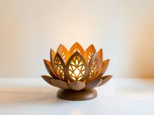 Flor de loto - Portavelas, candelabro, Sin soporte