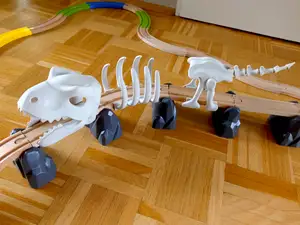 T-Rex skeleton for wooden train - Brio, Ikea, etc