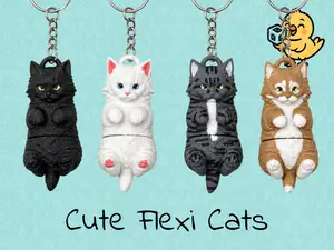 Cute Cat Keychain Toy – Articulated Flexi Kitty