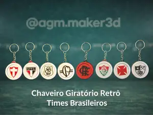 Chaveiro Giratório Retrô - Times Brasileiros