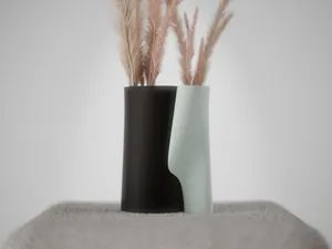 Dual Vase Sculpture. Interlocking Decoration set