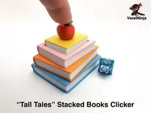 Tall Tales Pile of Books with Apple Clicker