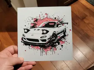 Graffiti Mazda RX-7 Hueforge