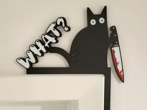 What?! Cat Knife Door Corner